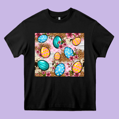 Easter Eggs Cowhide Leopard Tumbler Easter Day Heavy Core Tee Designed By Neo Western