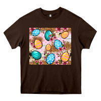 Chocolate Brown Easter eggs cowhide leopard tumbler Easter Day Heavy Core Tee - Neo Western