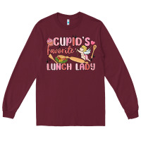 Burgundy cupid's favorite lunch lady Long Sleeve Tee - MaliasSmallBusiness