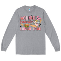 Heather Grey cupid's favorite lunch lady Long Sleeve Tee - MaliasSmallBusiness