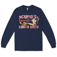 Navy cupid's favorite lunch lady Long Sleeve Tee - MaliasSmallBusiness