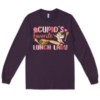 Plum cupid's favorite lunch lady Long Sleeve Tee - MaliasSmallBusiness