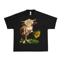 Black hereford heifer with sunflower Urban Heavy Tee - LillyAllenDesigns
