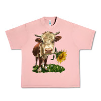 Salmon hereford heifer with sunflower Urban Heavy Tee - LillyAllenDesigns