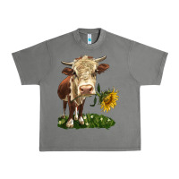 Tornado hereford heifer with sunflower Urban Heavy Tee - LillyAllenDesigns