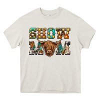 Cream show mom scottish cattle Heavy Core Tee - BarkalooDesign