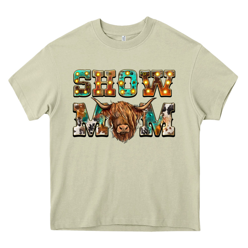 Show Mom Scottish Cattle Heavy Core Tee by BarkalooDesign | Teevron