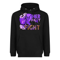 Black Her fight is our fight purple ribbon Heavyweight Hoodie - NancyCooperArtShop