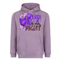Lavender Her fight is our fight purple ribbon Heavyweight Hoodie - NancyCooperArtShop
