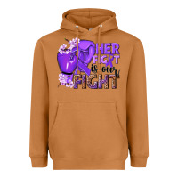 Meerkat Her fight is our fight purple ribbon Heavyweight Hoodie - NancyCooperArtShop