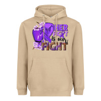 Mushroom Her fight is our fight purple ribbon Heavyweight Hoodie - NancyCooperArtShop