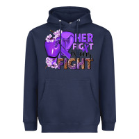 Navy Her fight is our fight purple ribbon Heavyweight Hoodie - NancyCooperArtShop