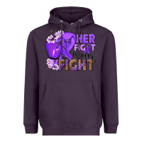 Plum Her fight is our fight purple ribbon Heavyweight Hoodie - NancyCooperArtShop