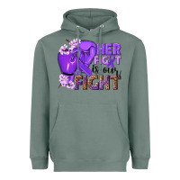 Sage Her fight is our fight purple ribbon Heavyweight Hoodie - NancyCooperArtShop