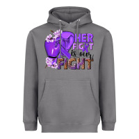 Her Fight Is Our Fight Purple Ribbon Heavyweight Hoodie | Teevron