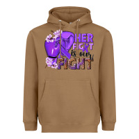 Toasted Coconut Her fight is our fight purple ribbon Heavyweight Hoodie - NancyCooperArtShop