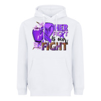 White Her fight is our fight purple ribbon Heavyweight Hoodie - NancyCooperArtShop
