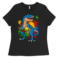 Black autism trex Ladies Tee - Zillion Design Studio