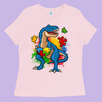 Autism Trex Ladies Tee Designed By Zillion Design Studio