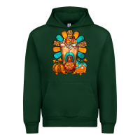 Forest Green Thanksgiving Cold Drink Frappe Urban Hoodie - FaDigitalArtStudio