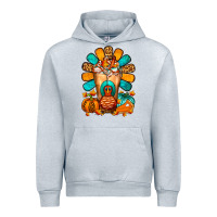 Heather Grey Thanksgiving Cold Drink Frappe Urban Hoodie - FaDigitalArtStudio