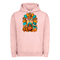 Pigment Salmon Thanksgiving Cold Drink Frappe Urban Hoodie - FaDigitalArtStudio