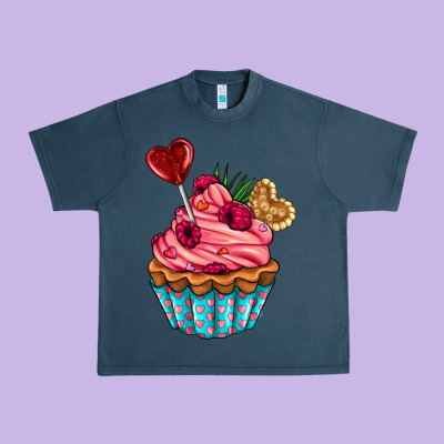 Valentines Day Cupcake Urban Heavy Tee Designed By Adodesignshop
