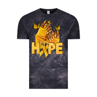 Cloud Black hope yellowribbonchildhood cancer nails Vintage Tee - NancyCooperArtShop