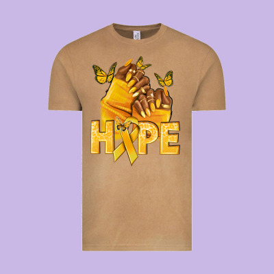 Hope Yellowribbonchildhood Cancer Nails Vintage Tee Designed By Nancycooperartshop