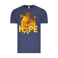 Vintage Denim hope yellowribbonchildhood cancer nails Vintage Tee - NancyCooperArtShop