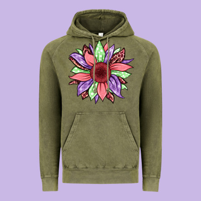 Easter Spring Sunflower Vintage Hoodie Designed By Jasminsmagicworld