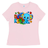 Bubblegum Pink be kind autism elephant Ladies Tee - Zillion Design Studio