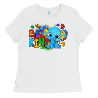 White be kind autism elephant Ladies Tee - Zillion Design Studio
