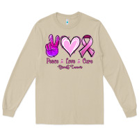 Mushroom Peace love cure Breast Cancer Long Sleeve Tee - NancyCooperArtShop