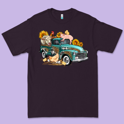Western Farm Truck Coop Animals Farm Animals Premium Tee Designed By Fadigitalartstudio