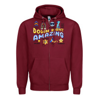 Burgundy down right amazing Zipper Hoodie - Artiststas