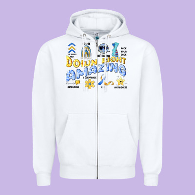 Down Right Amazing Zipper Hoodie Designed By Artiststas