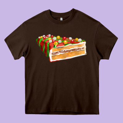 Red Christmas Cake Fa Element 1 Heavy Core Tee Designed By Fadigitalartstudio