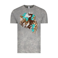 Cloud Rock cowhide leopard turquoise patch Vintage Tee - AdoDesignShop