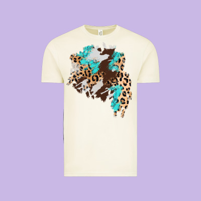 Cowhide Leopard Turquoise Patch Vintage Tee Designed By Adodesignshop