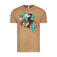 Vintage Camel cowhide leopard turquoise patch Vintage Tee - AdoDesignShop