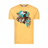 Vintage Mustard cowhide leopard turquoise patch Vintage Tee - AdoDesignShop