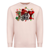 Pale Pink Christmas Joy skeleton Premium Sweatshirt - NancyCooperArtShop
