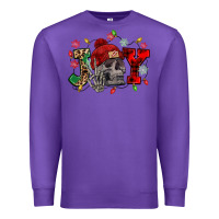Purple Christmas Joy skeleton Premium Sweatshirt - NancyCooperArtShop