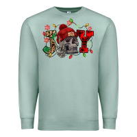Seafoam Christmas Joy skeleton Premium Sweatshirt - NancyCooperArtShop