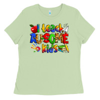 Matcha i teach ausome kids autism teacher Ladies Tee - Zillion Design Studio