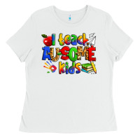 I Teach Ausome Kids Autism Teacher Ladies Tee | Teevron