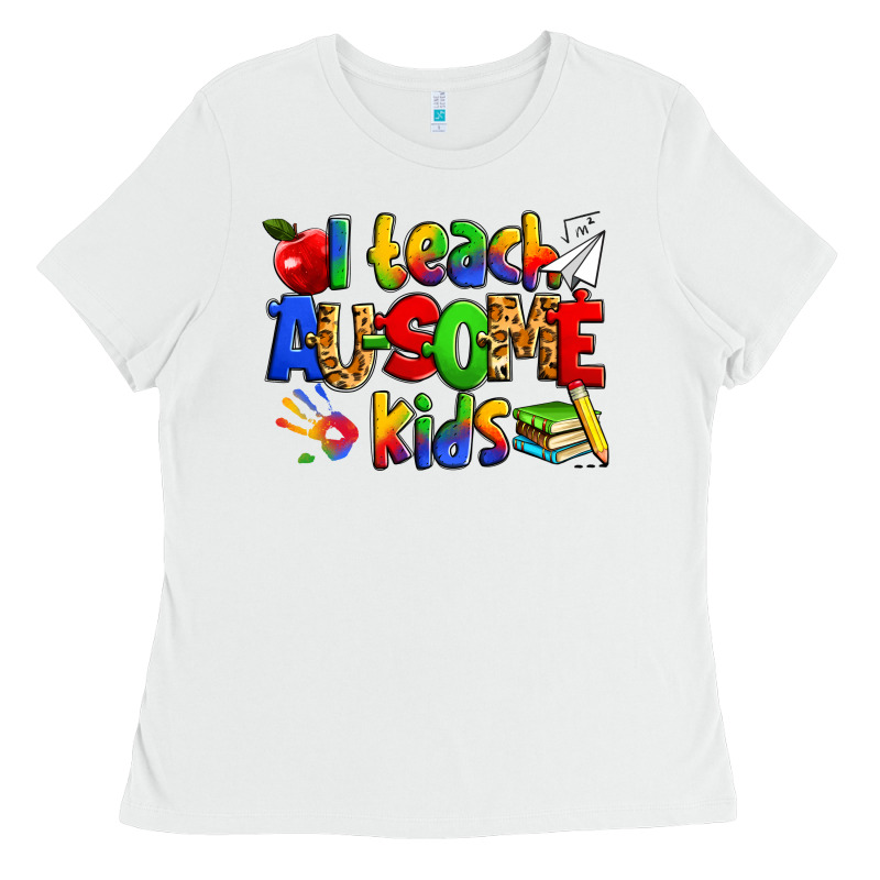 I Teach Ausome Kids Autism Teacher Ladies Tee by Zillion Design Studio | Teevron