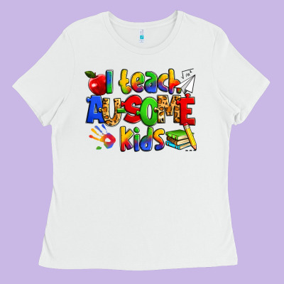 I Teach Ausome Kids Autism Teacher Ladies Tee Designed By Zillion Design Studio