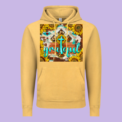 Grateful Cross Vintage Hoodie Designed By Barkaloodesign